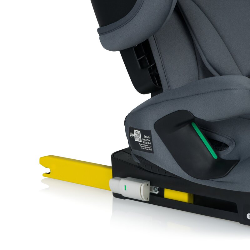 Scaun auto pliabil, Lionelo, Nelly, i-Size, 76- 150 cm, Tetiera reglabila in 15 pozitii, Spatar reglabil in 4 pozitii, Sisteme de fixare Isofix si Top Tether, Sezut lat si confortabil, Conform cu ECE R129, Gri - gogobaby.ro