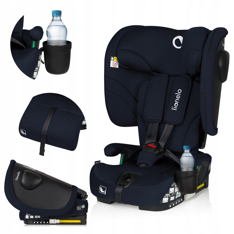 Scaun auto pliabil, Lionelo, Nelly, i-Size, 76- 150 cm, Tetiera reglabila in 15 pozitii, Spatar reglabil in 4 pozitii, Sisteme de fixare Isofix si Top Tether, Sezut lat si confortabil, Conform cu ECE R129, Albastru - gogobaby.ro