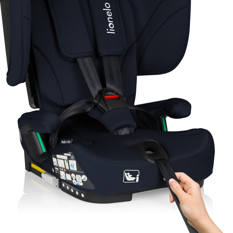 Scaun auto pliabil, Lionelo, Nelly, i-Size, 76- 150 cm, Tetiera reglabila in 15 pozitii, Spatar reglabil in 4 pozitii, Sisteme de fixare Isofix si Top Tether, Sezut lat si confortabil, Conform cu ECE R129, Albastru - gogobaby.ro