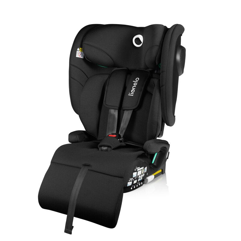 Scaun auto pliabil, Lionelo, Nelly, i-Size, 76- 150 cm, Tetiera reglabila in 15 pozitii, Spatar reglabil in 4 pozitii, Sisteme de fixare Isofix si Top Tether, Sezut lat si confortabil, Conform cu ECE R129, Negru - gogobaby.ro