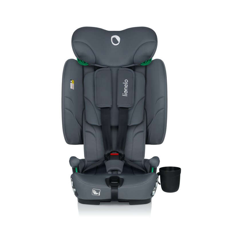 Scaun auto pliabil, Lionelo, Nelly, i-Size, 76- 150 cm, Tetiera reglabila in 15 pozitii, Spatar reglabil in 4 pozitii, Sisteme de fixare Isofix si Top Tether, Sezut lat si confortabil, Conform cu ECE R129, Gri