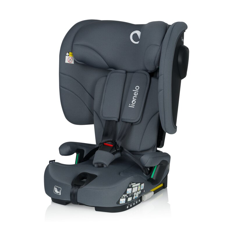 Scaun auto pliabil, Lionelo, Nelly, i-Size, 76- 150 cm, Tetiera reglabila in 15 pozitii, Spatar reglabil in 4 pozitii, Sisteme de fixare Isofix si Top Tether, Sezut lat si confortabil, Conform cu ECE R129, Gri - gogobaby.ro