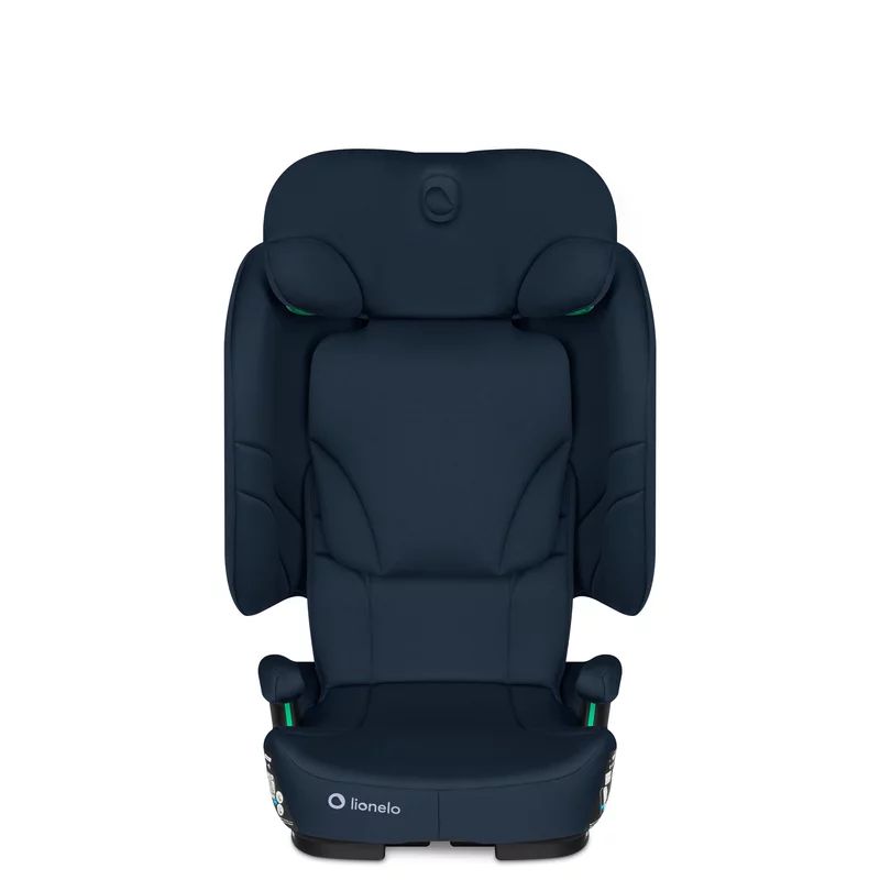 Scaun auto pliabil, Lionelo, Orin, i-Size, 100-150 cm, Tetiera reglabila in 14 pozitii, Spatar in 4 pozitii, Isofix+Top Tether, Sezut ergonomic, Husa transport, Suport sticla, Albastru
