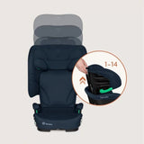 Scaun auto pliabil, Lionelo, Orin, i-Size, 100-150 cm, Tetiera reglabila in 14 pozitii, Spatar in 4 pozitii, Isofix+Top Tether, Sezut ergonomic, Husa transport, Suport sticla, Albastru