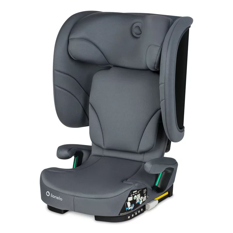 Scaun auto pliabil, Lionelo, Orin, i-Size, 100-150 cm, Tetiera reglabila in 14 pozitii, Spatar in 4 pozitii, Isofix+Top Tether, Sezut ergonomic, Husa transport, Suport sticla, Gri Grafit - gogobaby.ro