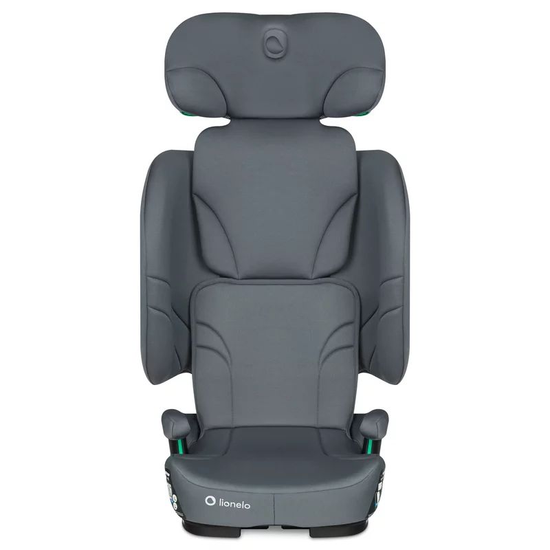 Scaun auto pliabil, Lionelo, Orin, i-Size, 100-150 cm, Tetiera reglabila in 14 pozitii, Spatar in 4 pozitii, Isofix+Top Tether, Sezut ergonomic, Husa transport, Suport sticla, Gri Grafit - gogobaby.ro