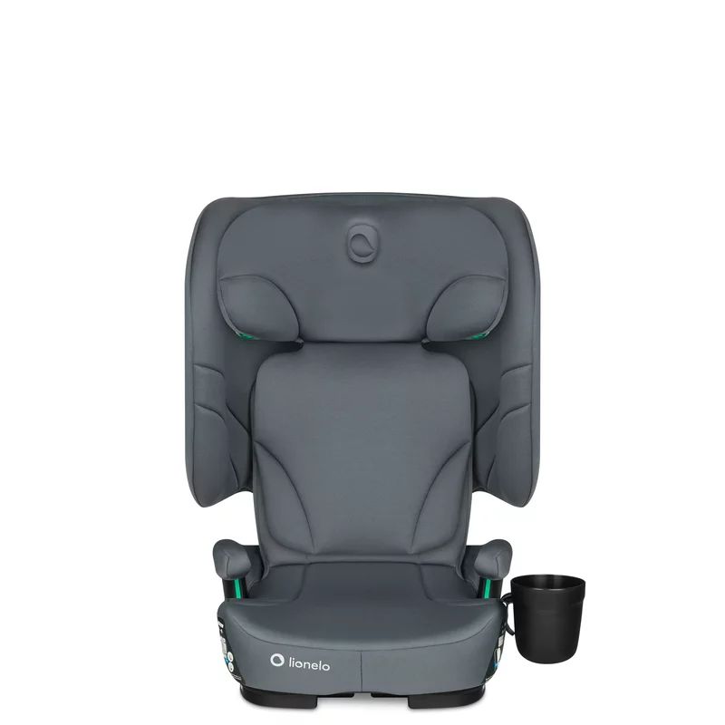 Scaun auto pliabil, Lionelo, Orin, i-Size, 100-150 cm, Tetiera reglabila in 14 pozitii, Spatar in 4 pozitii, Isofix+Top Tether, Sezut ergonomic, Husa transport, Suport sticla, Gri Grafit - gogobaby.ro