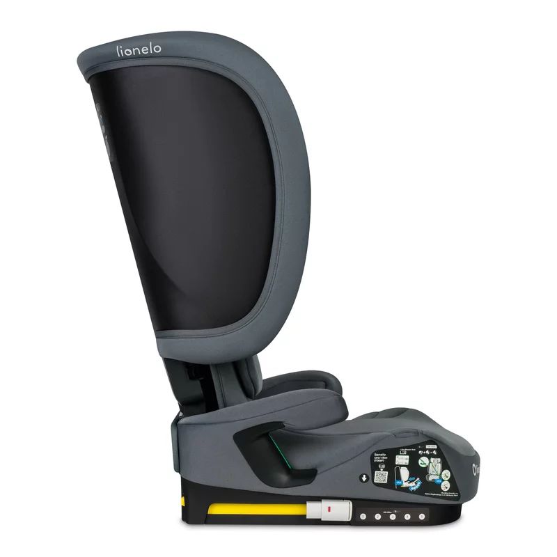 Scaun auto pliabil, Lionelo, Orin, i-Size, 100-150 cm, Tetiera reglabila in 14 pozitii, Spatar in 4 pozitii, Isofix+Top Tether, Sezut ergonomic, Husa transport, Suport sticla, Gri Grafit - gogobaby.ro