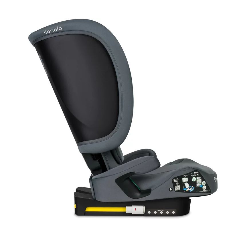 Scaun auto pliabil, Lionelo, Orin, i-Size, 100-150 cm, Tetiera reglabila in 14 pozitii, Spatar in 4 pozitii, Isofix+Top Tether, Sezut ergonomic, Husa transport, Suport sticla, Gri Grafit - gogobaby.ro