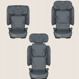 Scaun auto pliabil, Lionelo, Orin, i-Size, 100-150 cm, Tetiera reglabila in 14 pozitii, Spatar in 4 pozitii, Isofix+Top Tether, Sezut ergonomic, Husa transport, Suport sticla, Gri Grafit