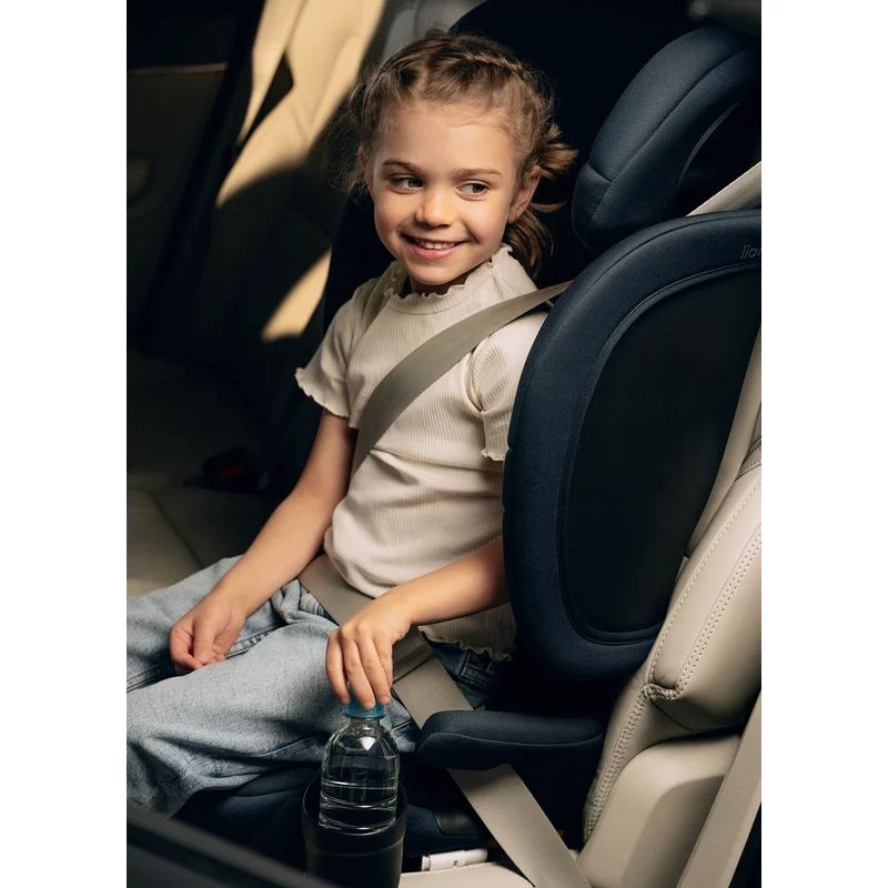 Scaun auto pliabil, Lionelo, Orin, i-Size, 100-150 cm, Tetiera reglabila in 14 pozitii, Spatar in 4 pozitii, Isofix+Top Tether, Sezut ergonomic, Husa transport, Suport sticla, Gri Grafit - gogobaby.ro