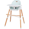 Scaun de masa, FreeON, Tin, 2 in 1 reglabil, Cu tavita si husa detasabile, Suport pentru picioare reglabil, Conform cu standardul european de securitate EN 14988:2017+A1:2020, Light Green - gogobaby.ro