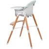 Scaun de masa, FreeON, Tin, 2 in 1 reglabil, Cu tavita si husa detasabile, Suport pentru picioare reglabil, Conform cu standardul european de securitate EN 14988:2017+A1:2020, Light Green - gogobaby.ro