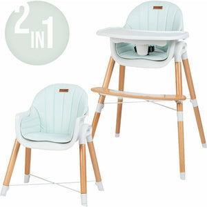 Scaun de masa, FreeON, Tin, 2 in 1 reglabil, Cu tavita si husa detasabile, Suport pentru picioare reglabil, Conform cu standardul european de securitate EN 14988:2017+A1:2020, Light Green - gogobaby.ro