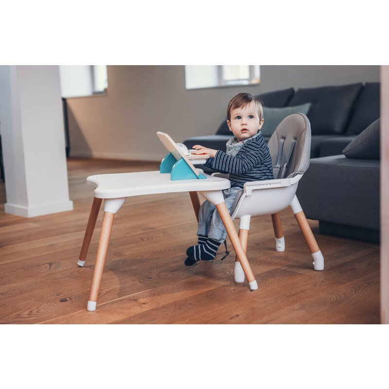 Scaun de masa, FreeON, Eos, 3 in 1, Multifunctional, Cu tavita reglabila si detasabila, Conform cu standardul european de securitate EN 14988:2017+A1:2020, Grey