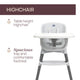 Scaun de masa Chicco evolutiv 3 in 1 Polly Zest, Moon Grey (Gri), 6luni+