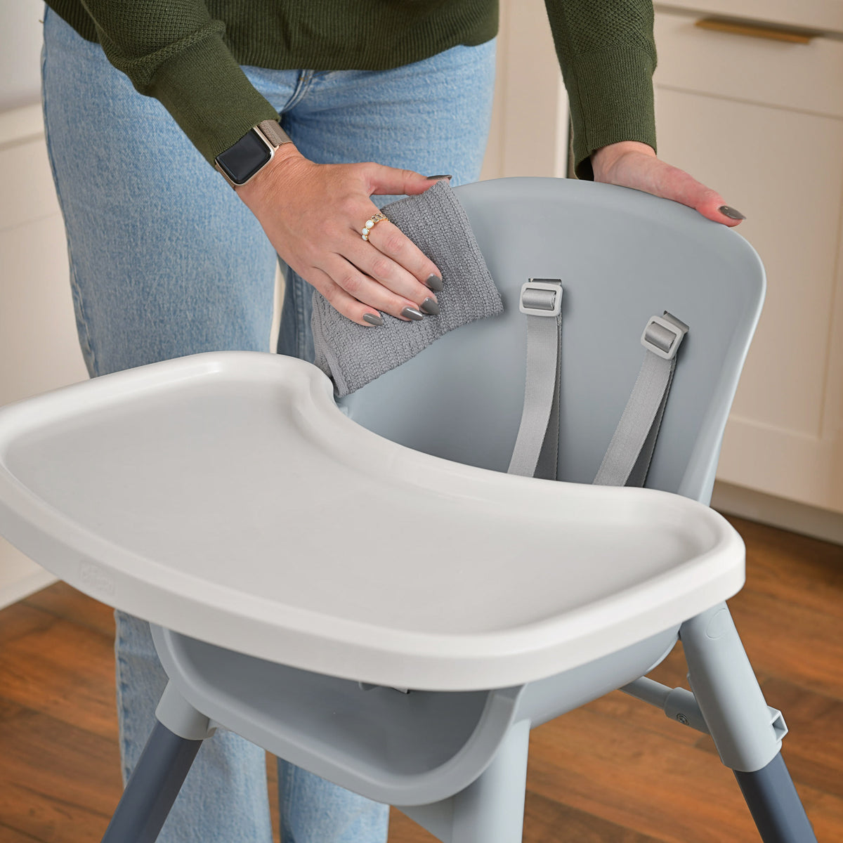 Scaun de masa Chicco evolutiv 3 in 1 Polly Zest, Moon Grey (Gri), 6luni+
