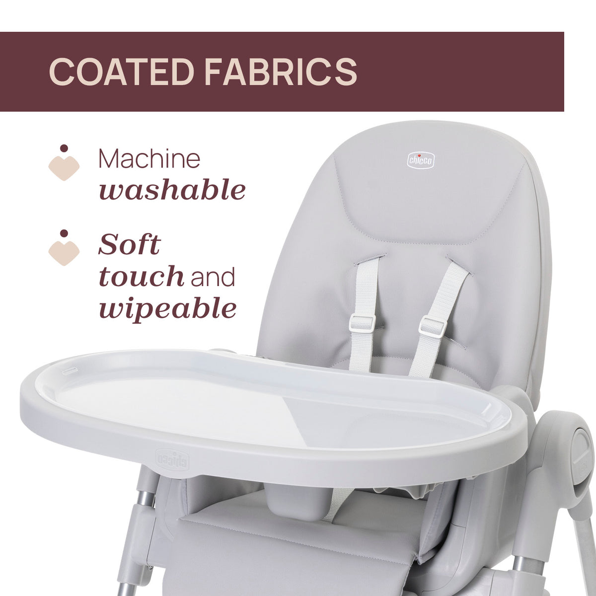 Scaun de masa Chicco Polly Armonia Steel, 0luni+ - gogobaby.ro