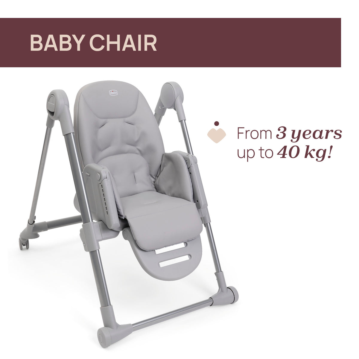Scaun de masa Chicco Polly Armonia Steel, 0luni+ - gogobaby.ro