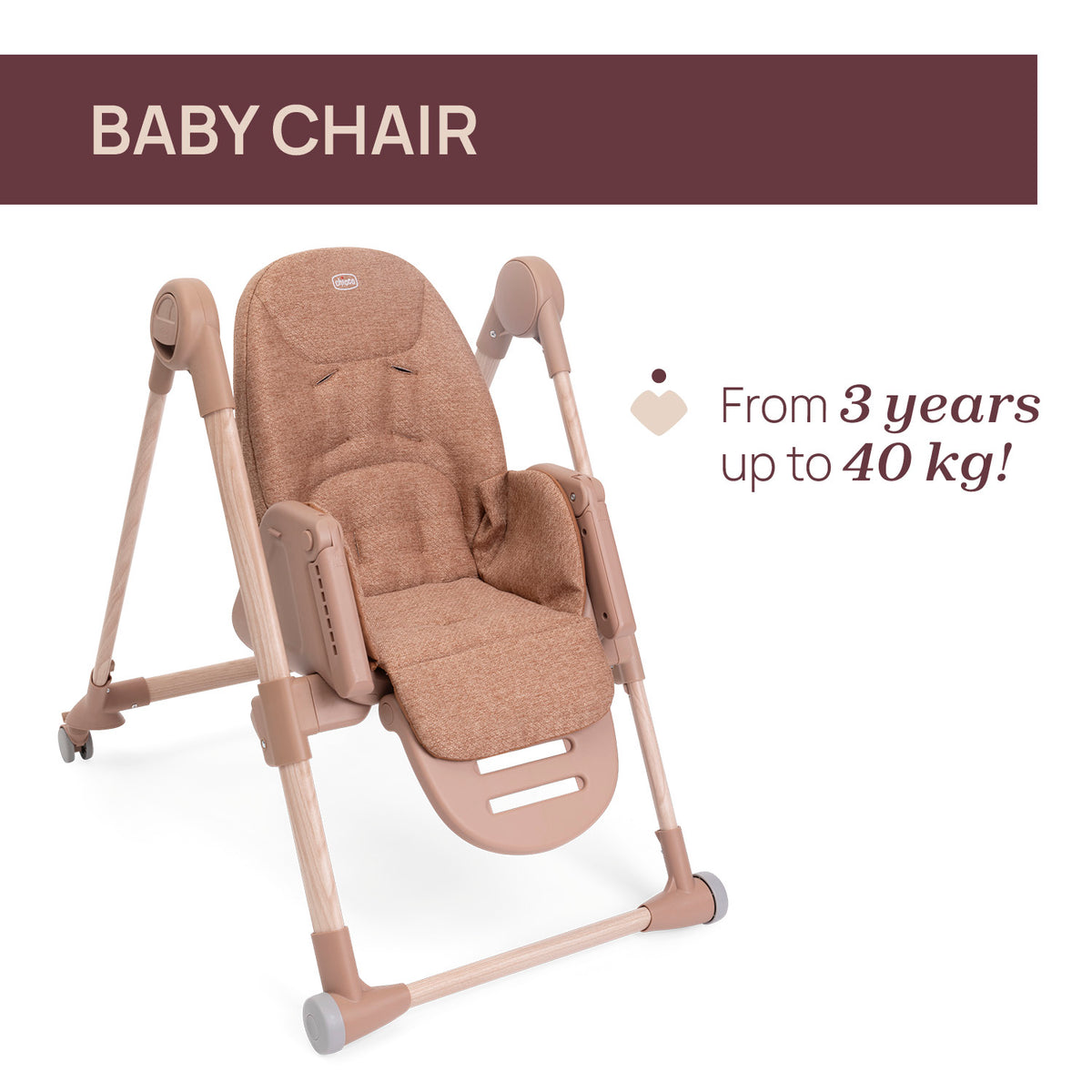 Scaun de masa Chicco Polly Armonia Terracota, 0luni+ - gogobaby.ro