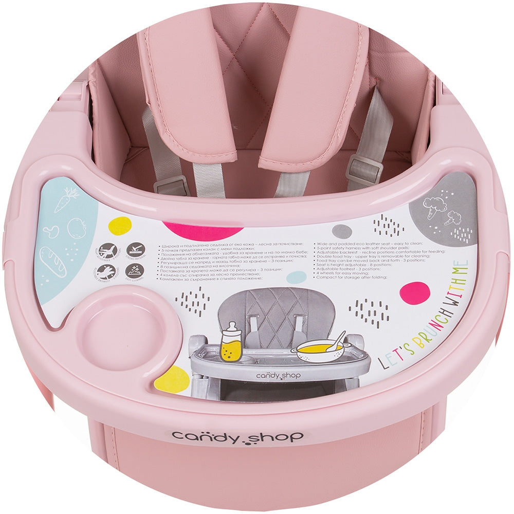 Scaun de masa Chipolino Candy Shop flamingo - gogobaby.ro