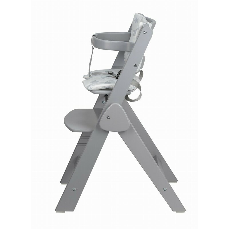 Scaun de masa, FreeON, Finny Fold, 6 luni - 15 Kg, Reglabil pe inaltime, Pernuta, Pliabil, Gray