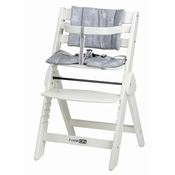 Scaun de masa, FreeON, Finny Fold, 6 luni - 15 Kg, Reglabil pe inaltime, Pernuta, Pliabil, White