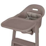 Scaun de masa, Lionelo, Beny, Suport de picioare si tavita ajustabile in 2 pozitii, Insertie moale, Centuri in 3 puncte, Asamblare rapida, Sustine 15 kg, 6 luni+, Taupe