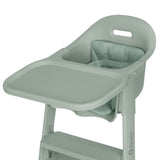 Scaun de masa, Lionelo, Beny, Suport de picioare si tavita ajustabile in 2 pozitii, Insertie moale, Centuri in 3 puncte, Asamblare rapida, Sustine 15 kg, 6 luni+, Verde