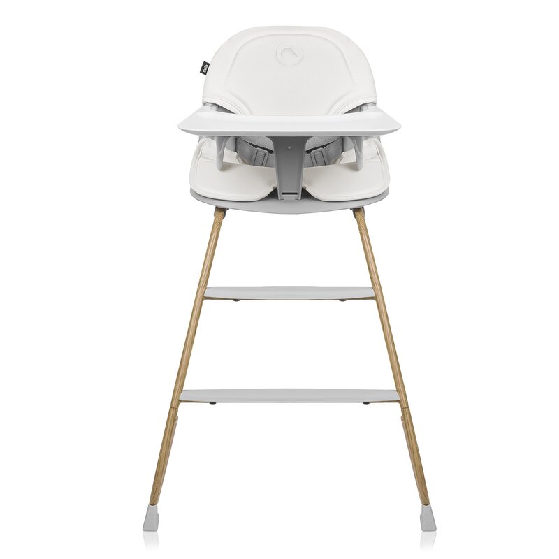 Scaun de masa, Lionelo, Dalia, 2 in 1, Transformabil, Cu 2 suporturi pentru picioare, Cu tavita detasabila, Sustine 60 kg, 6 luni+, Conform cu EN14988, Gri