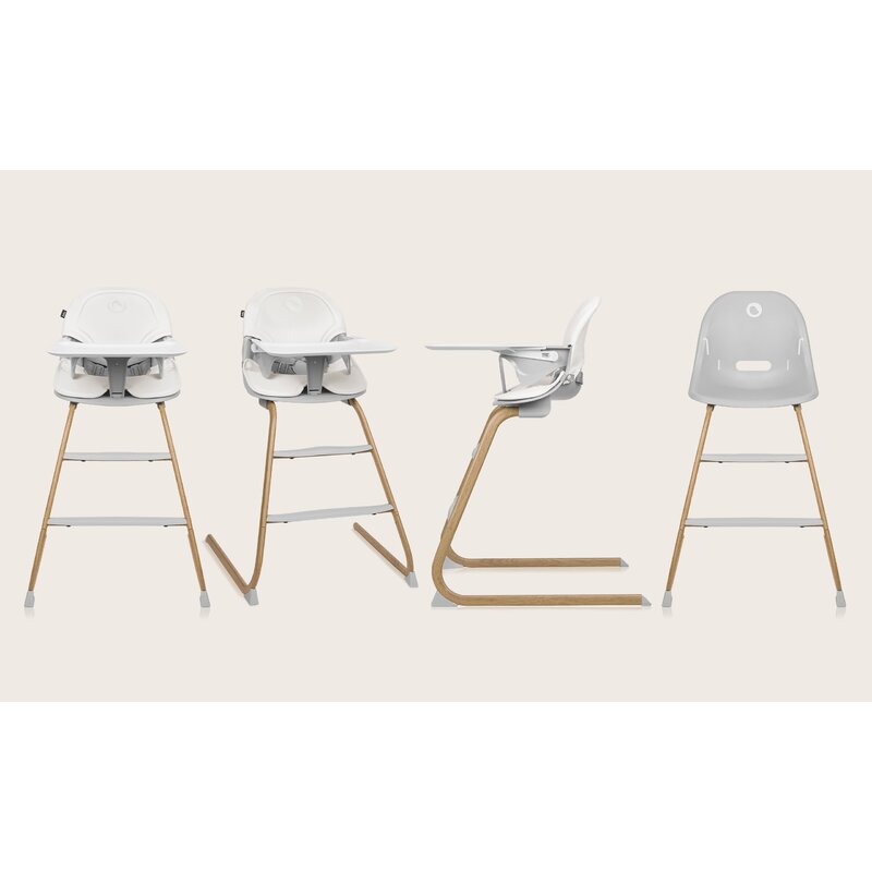 Scaun de masa, Lionelo, Dalia, 2 in 1, Transformabil, Cu 2 suporturi pentru picioare, Cu tavita detasabila, Sustine 60 kg, 6 luni+, Conform cu EN14988, Gri