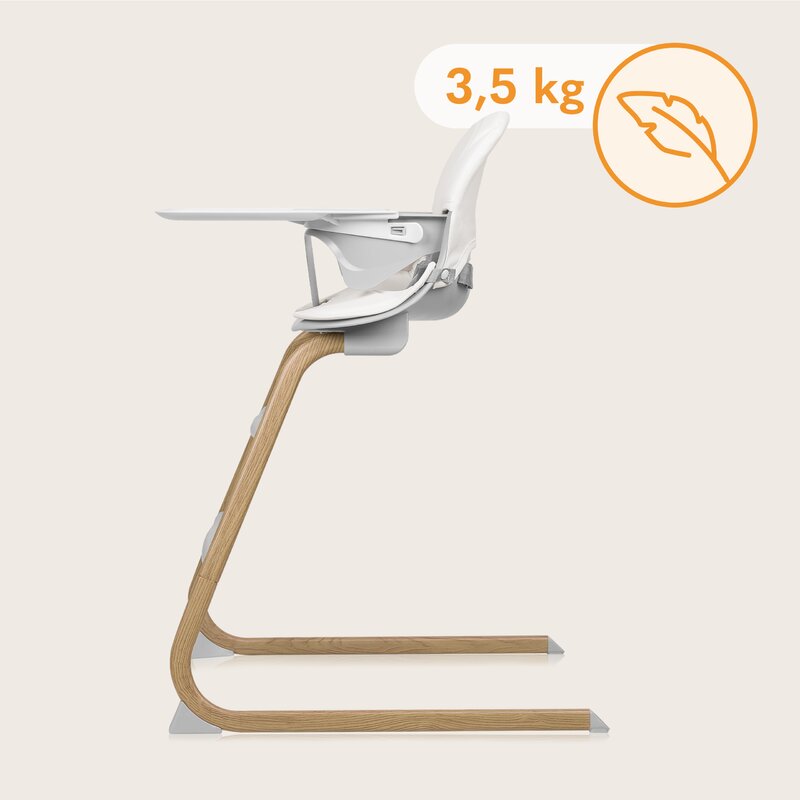 Scaun de masa, Lionelo, Dalia, 2 in 1, Transformabil, Cu 2 suporturi pentru picioare, Cu tavita detasabila, Sustine 60 kg, 6 luni+, Conform cu EN14988, Gri