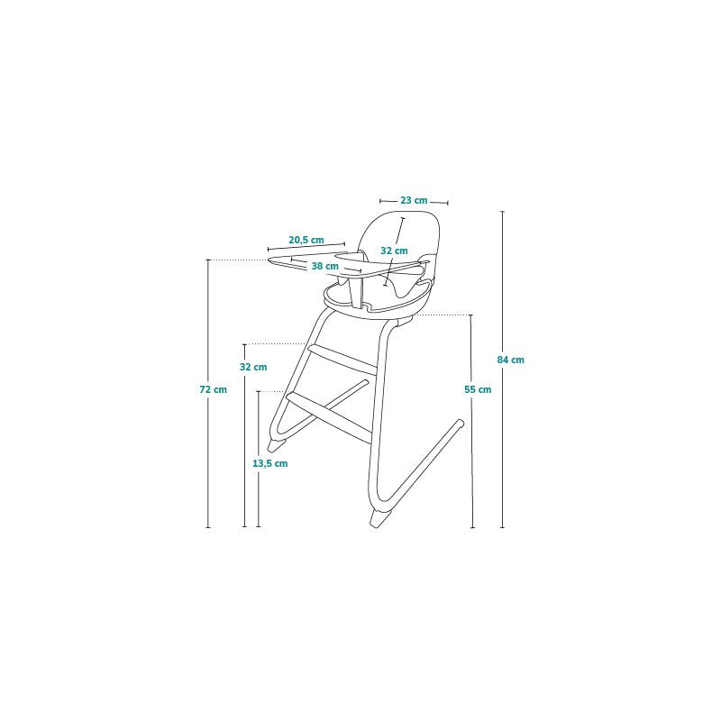 Scaun de masa, Lionelo, Dalia, 2 in 1, Transformabil, Cu 2 suporturi pentru picioare, Cu tavita detasabila, Sustine 60 kg, 6 luni+, Conform cu EN14988, Gri