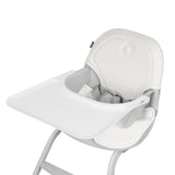 Scaun de masa, Lionelo, Dalia, 2 in 1, Transformabil, Cu 2 suporturi pentru picioare, Cu tavita detasabila, Sustine 60 kg, 6 luni+, Conform cu EN14988, Gri Stone