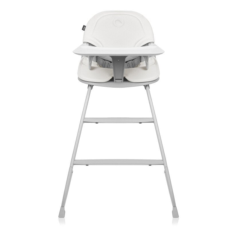 Scaun de masa, Lionelo, Dalia, 2 in 1, Transformabil, Cu 2 suporturi pentru picioare, Cu tavita detasabila, Sustine 60 kg, 6 luni+, Conform cu EN14988, Gri Stone