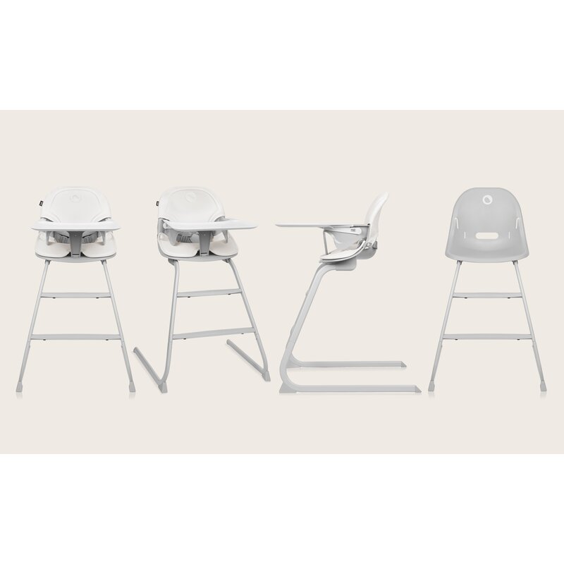 Scaun de masa, Lionelo, Dalia, 2 in 1, Transformabil, Cu 2 suporturi pentru picioare, Cu tavita detasabila, Sustine 60 kg, 6 luni+, Conform cu EN14988, Gri Stone