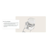 Scaun de masa, Lionelo, Dalia, 2 in 1, Transformabil, Cu 2 suporturi pentru picioare, Cu tavita detasabila, Sustine 60 kg, 6 luni+, Conform cu EN14988, Gri Stone