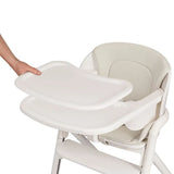 Scaun de masa multifunctional Celia Close&Cosy, Lionelo, Din lemn de fag, 6 luni- adult, Reglabil pe inaltime, Spatar lat, Sezut ergonomic, Tavita silicon, Suport de picioare reglabil, Greutate maxima 90 Kg, Alb