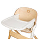 Scaun de masa multifunctional Celia, Lionelo, Din lemn de fag, 6 luni- adult, Reglabil pe inaltime, Spatar lat, Sezut ergonomic, Tavita silicon, Suport de picioare reglabil, Greutate maxima 90 Kg, Alb/Natural