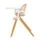 Scaun de masa multifunctional Celia, Lionelo, Din lemn de fag, 6 luni- adult, Reglabil pe inaltime, Spatar lat, Sezut ergonomic, Tavita silicon, Suport de picioare reglabil, Greutate maxima 90 Kg, Alb/Natural