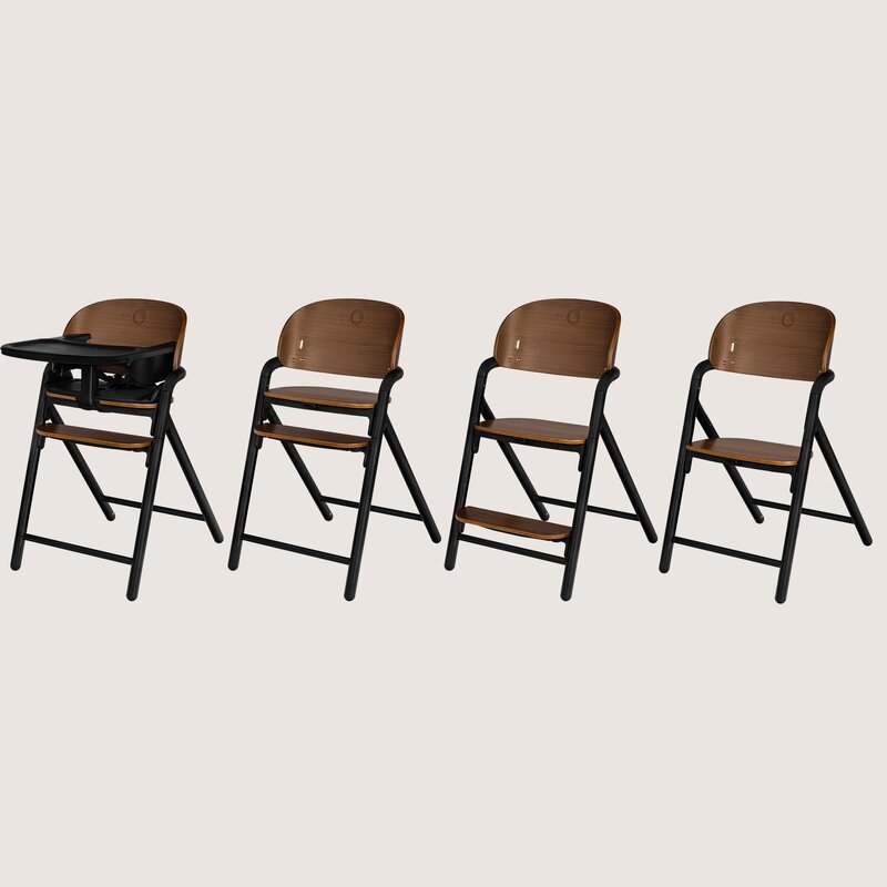 Scaun de masa multifunctional Celia, Lionelo, Din lemn de fag, 6 luni- adult, Reglabil pe inaltime, Husa impermeabila, Tavita silicon, Suport de picioare reglabil, Greutate maxima 90 Kg, Negru - gogobaby.ro