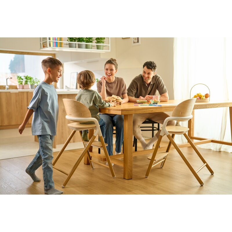 Scaun de masa multifunctional Celia, Lionelo, Din lemn de fag, 6 luni- adult, Reglabil pe inaltime, Husa impermeabila, Tavita silicon, Suport de picioare reglabil, Greutate maxima 90 Kg, Negru - gogobaby.ro