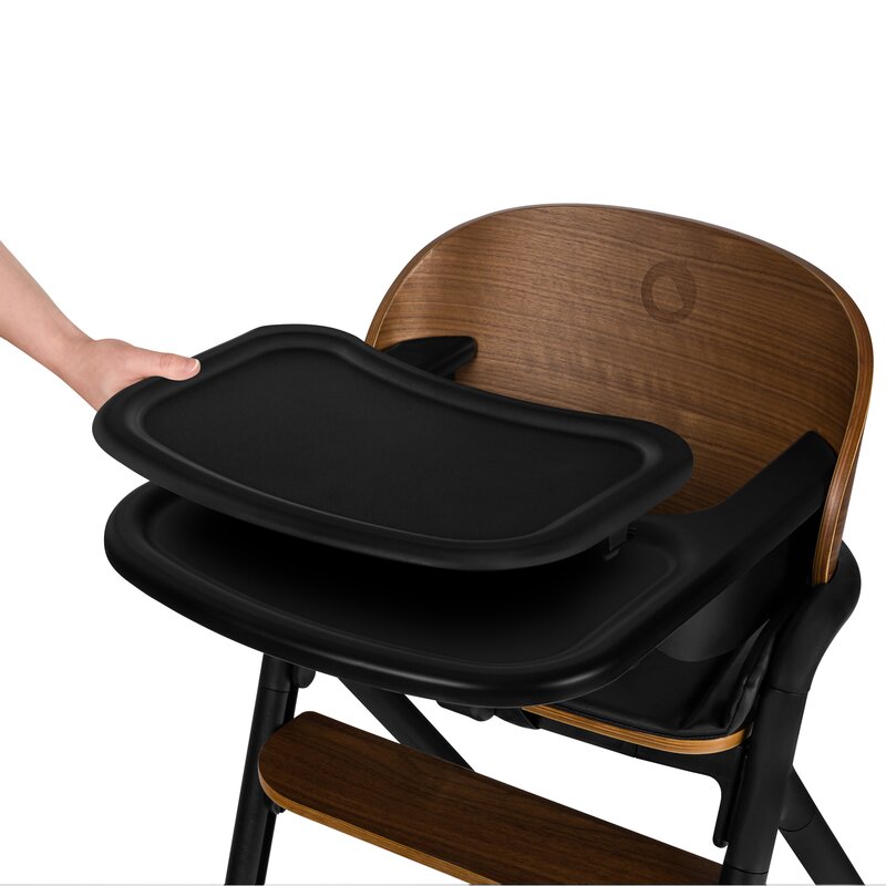 Scaun de masa multifunctional Celia, Lionelo, Din lemn de fag, 6 luni- adult, Reglabil pe inaltime, Husa impermeabila, Tavita silicon, Suport de picioare reglabil, Greutate maxima 90 Kg, Negru - gogobaby.ro
