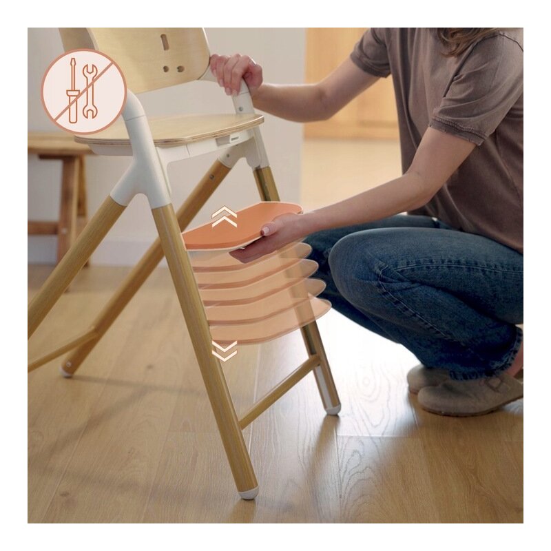 Scaun de masa multifunctional Celia, Lionelo, Din lemn de fag, 6 luni- adult, Reglabil pe inaltime, Husa impermeabila, Tavita silicon, Suport de picioare reglabil, Greutate maxima 90 Kg, Negru - gogobaby.ro