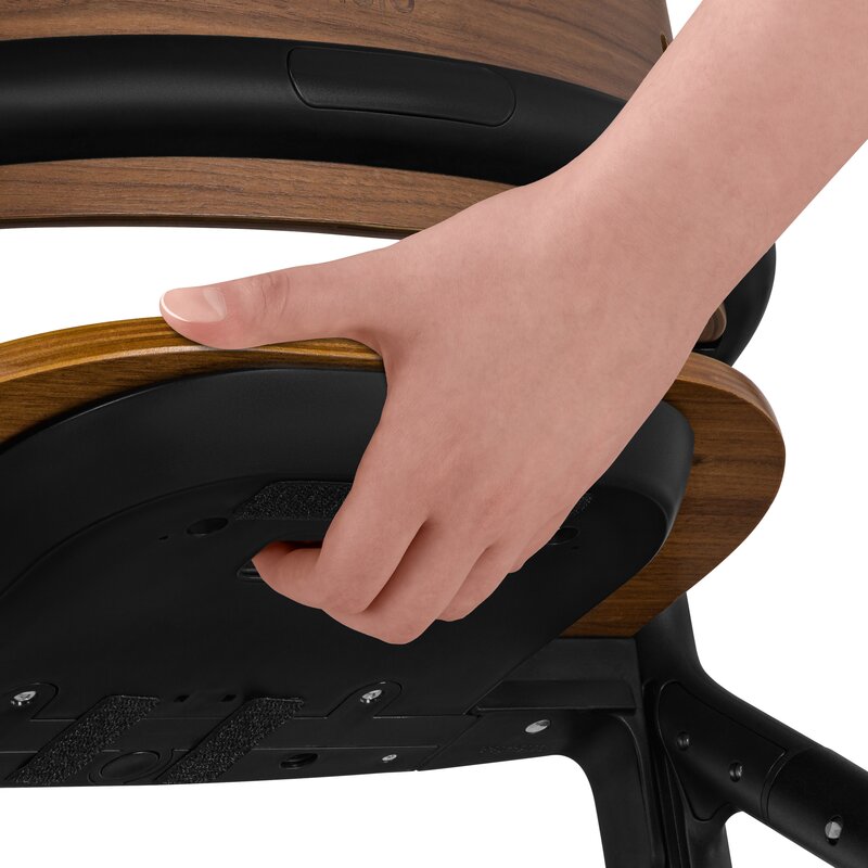 Scaun de masa multifunctional Celia, Lionelo, Din lemn de fag, 6 luni- adult, Reglabil pe inaltime, Husa impermeabila, Tavita silicon, Suport de picioare reglabil, Greutate maxima 90 Kg, Negru - gogobaby.ro