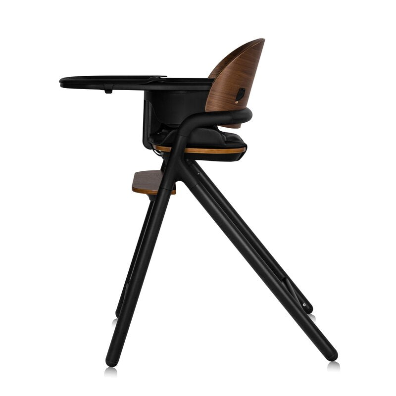 Scaun de masa multifunctional Celia, Lionelo, Din lemn de fag, 6 luni- adult, Reglabil pe inaltime, Husa impermeabila, Tavita silicon, Suport de picioare reglabil, Greutate maxima 90 Kg, Negru - gogobaby.ro