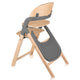 Scaun de masa multifunctional Megan, Lionelo, Din lemn de fag, 6 luni- adult, Reglabil pe inaltime, Husa impermeabila, Tavita silicon, Suport de picioare reglabil, Greutate maxima 110 Kg, Gri