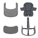 Scaun de masa multifunctional Megan, Lionelo, Din lemn de fag, 6 luni- adult, Reglabil pe inaltime, Husa impermeabila, Tavita silicon, Suport de picioare reglabil, Greutate maxima 110 Kg, Gri