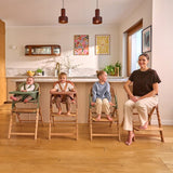 Scaun de masa multifunctional Megan, Lionelo, Din lemn de fag, 6 luni- adult, Reglabil pe inaltime, Husa impermeabila, Tavita silicon, Suport de picioare reglabil, Greutate maxima 110 Kg, Verde