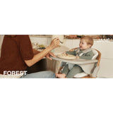 Scaun de masa multifunctional pliabil, Jane, Forest, De la 6 luni la adult, Din lemn fag, Greutate maxima 100 Kg, Mist